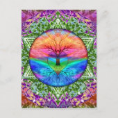 Kalmerende levensboom in regenboogkleuren briefkaart (Voorkant)
