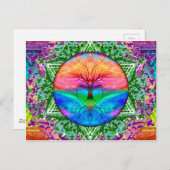 Kalmerende levensboom in regenboogkleuren briefkaart (Voorkant / Achterkant)