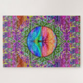 Kalmerende levensboom in regenboogkleuren legpuzzel (Horizontaal)