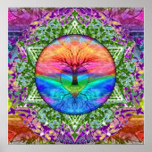 Kalmerende levensboom in regenboogkleuren poster (Voorkant)