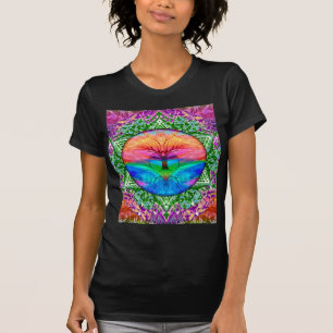 Kalmerende levensboom in regenboogkleuren t-shirt
