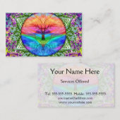 Kalmerende levensboom in regenboogkleuren visitekaartje (Voorkant / Achterkant)