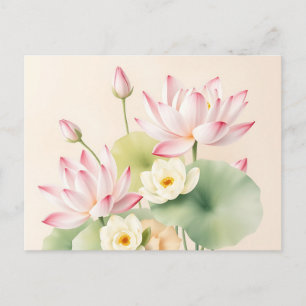 Kalmerende lotusbloemen in Waterverf Briefkaart