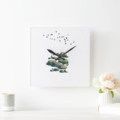 Kalmerende natuur illustratie wandklok (Huis)