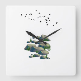 Kalmerende natuur illustratie wandklok