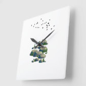 Kalmerende natuur illustratie wandklok (Hoek)