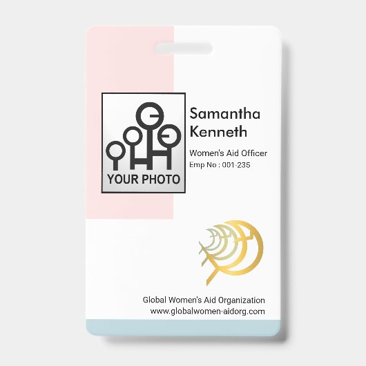 Kalmerende Pastel Kolommen Foto Sjabloon Vrouwen I Badge (Voorzijde)
