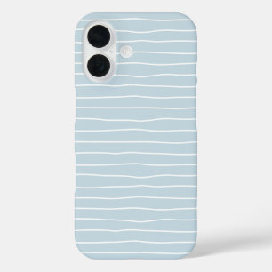 Kalmerende Pastelblauwe Oceaangolven Geometrisch L iPhone 16 Hoesje