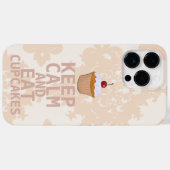 Kalmerende peachy damast HOUD KALM EN eet cupcakes Case-Mate iPhone Case (Achterkant (horizontaal))