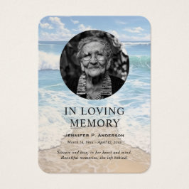 Kalmerende Seashore Memorial Gebed Foto Kaarten Visitekaartje