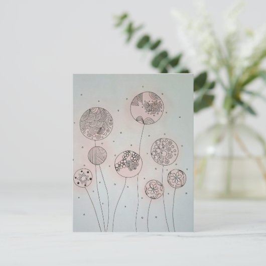 Kalmerende Tuinbollen Mixed Media Briefkaart (Staand voorkant)