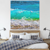 Kalmerende turquoise Beach Waves Art Canvas Afdruk (Insitu (Slaapkamer))