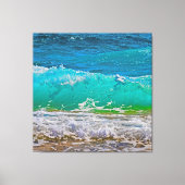 Kalmerende turquoise Beach Waves Art Canvas Afdruk (Voorkant)