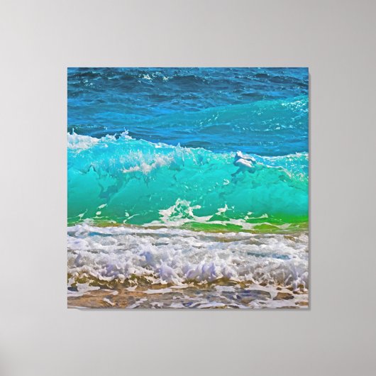 Kalmerende turquoise Beach Waves Art Canvas Afdruk (Voorkant)