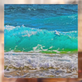 Kalmerende Turquoise Strandgolven Kunst Raamsticker (Vel 2)