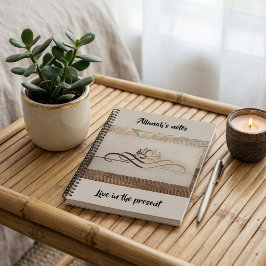Kalmerende Zen Bamboe Linnen Uitzicht Meditatie Notitieboek