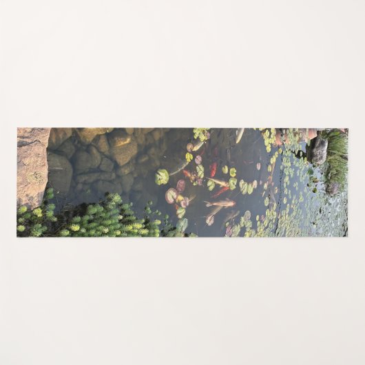 Kalmerende Zen Garden Koi Visvijver Yogamat (Voorkant (horizontaal))