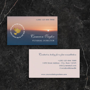 Kalmerende Zonsondergang Logo Toevoegen Begrafenis Visitekaartje
