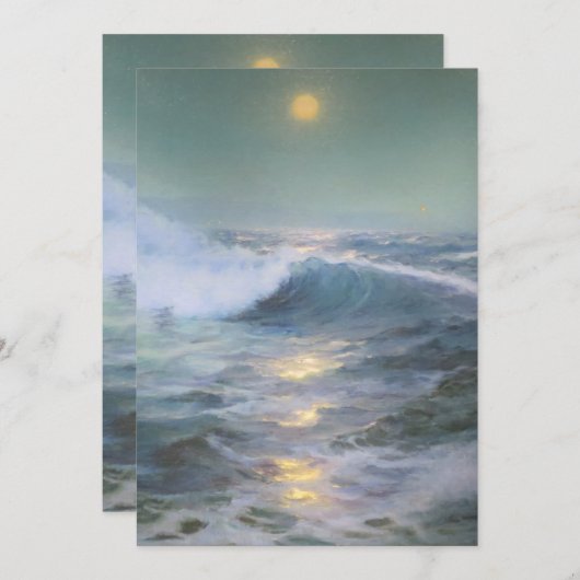 Kalmerende zonsondergang schilderij kaart (Voorkant / Achterkant)