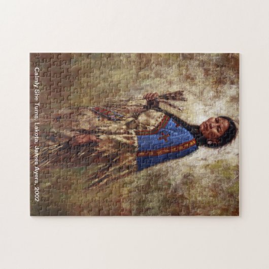 Kalmly ze draait om inheemse Amerikaanse vrouw puz Legpuzzel (Horizontaal)