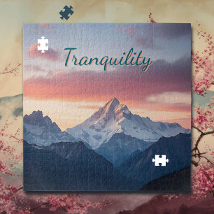 kalmte Bergen en wolken Legpuzzel