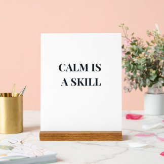 Kalmte is een Vaardigheid Minimalistische Typograf Acryl Bord