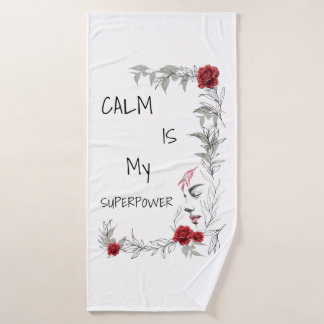 Kalmte Is Mijn Superkracht | Zelfvertrouwen & Vert Badhanddoek