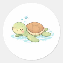 Kalmte Zeeschildpad Ronde Sticker