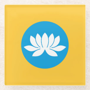 Kalmukse vlag glazen onderzetter
