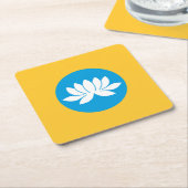 Kalmukse vlag kartonnen onderzetters (Schuin)