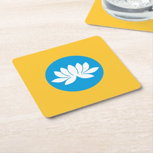 Kalmukse vlag kartonnen onderzetters (Schuin)