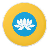 Kalmukse vlag keramische knop (Voorkant)