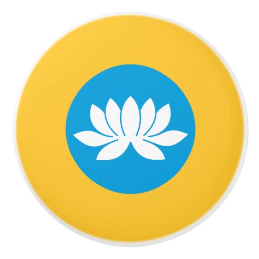 Kalmukse vlag keramische knop (Voorkant)