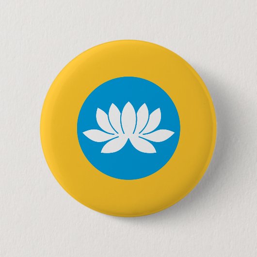 Kalmukse vlag ronde button 5,7 cm (Voorkant)