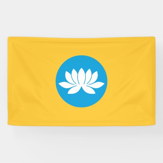 Kalmukse vlag spandoek (Horizontaal)