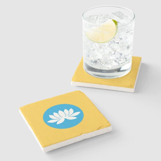 Kalmukse vlag stenen onderzetter (Zijkant)