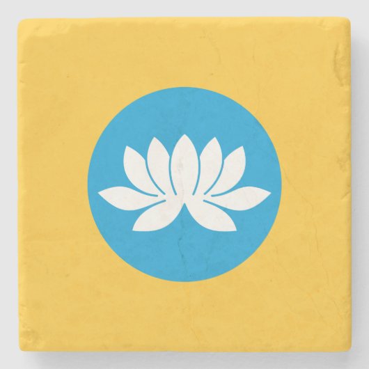 Kalmukse vlag stenen onderzetter (Voorkant)