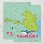 Kalmykia Rusland kaart (Voorkant / Achterkant)