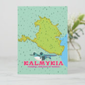 Kalmykia Rusland kaart (Staand voorkant)