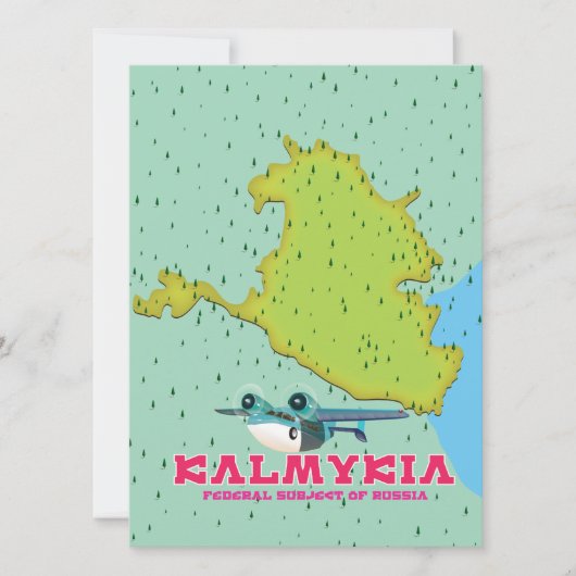 Kalmykia Rusland kaart (Voorkant)
