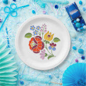 Kalocsa Embroidery - Hongaars Folk Art mof Papieren Bordje (Feest)