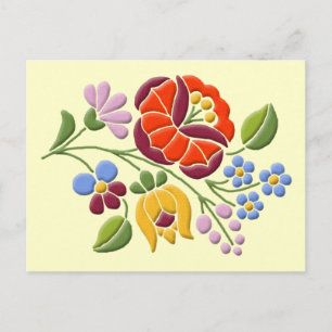 Kalocsa Embroidery - Hongaarse Folk Art Briefkaart