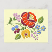 Kalocsa Embroidery - Hongaarse Folk Art Briefkaart (Voorkant)
