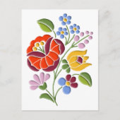 Kalocsa Embroidery - Hongaarse Folk Art Briefkaart (Voorkant)