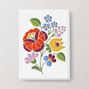 Kalocsa Embroidery - Hongaarse Folk Art Button