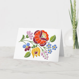 Kalocsa Embroidery - Hongaarse Folk Art Kaart