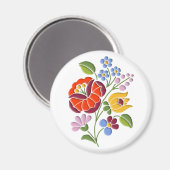 Kalocsa Embroidery - Hongaarse Folk Art Magneet (Voorkant / Achterkant)
