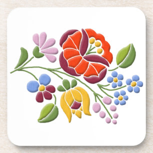 Kalocsa Embroidery - Hongaarse Folk Art Onderzetter
