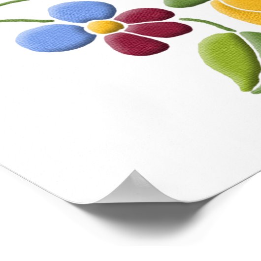 Kalocsa Embroidery - Hongaarse Folk Art Poster (Hoek)