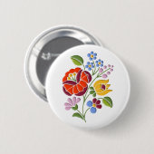 Kalocsa Embroidery - Hongaarse Folk Art Ronde Button 5,7 Cm (Voorkant /achterkant)